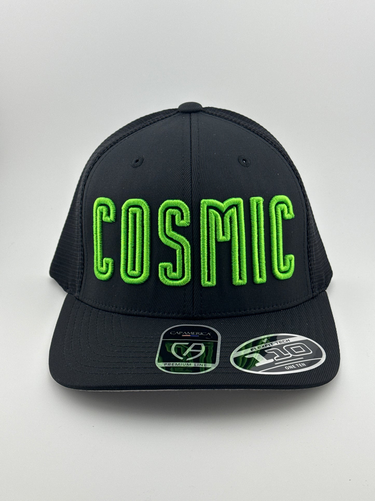 Cosmic Retro Flexfit 110 Trucker Hat Green/Black