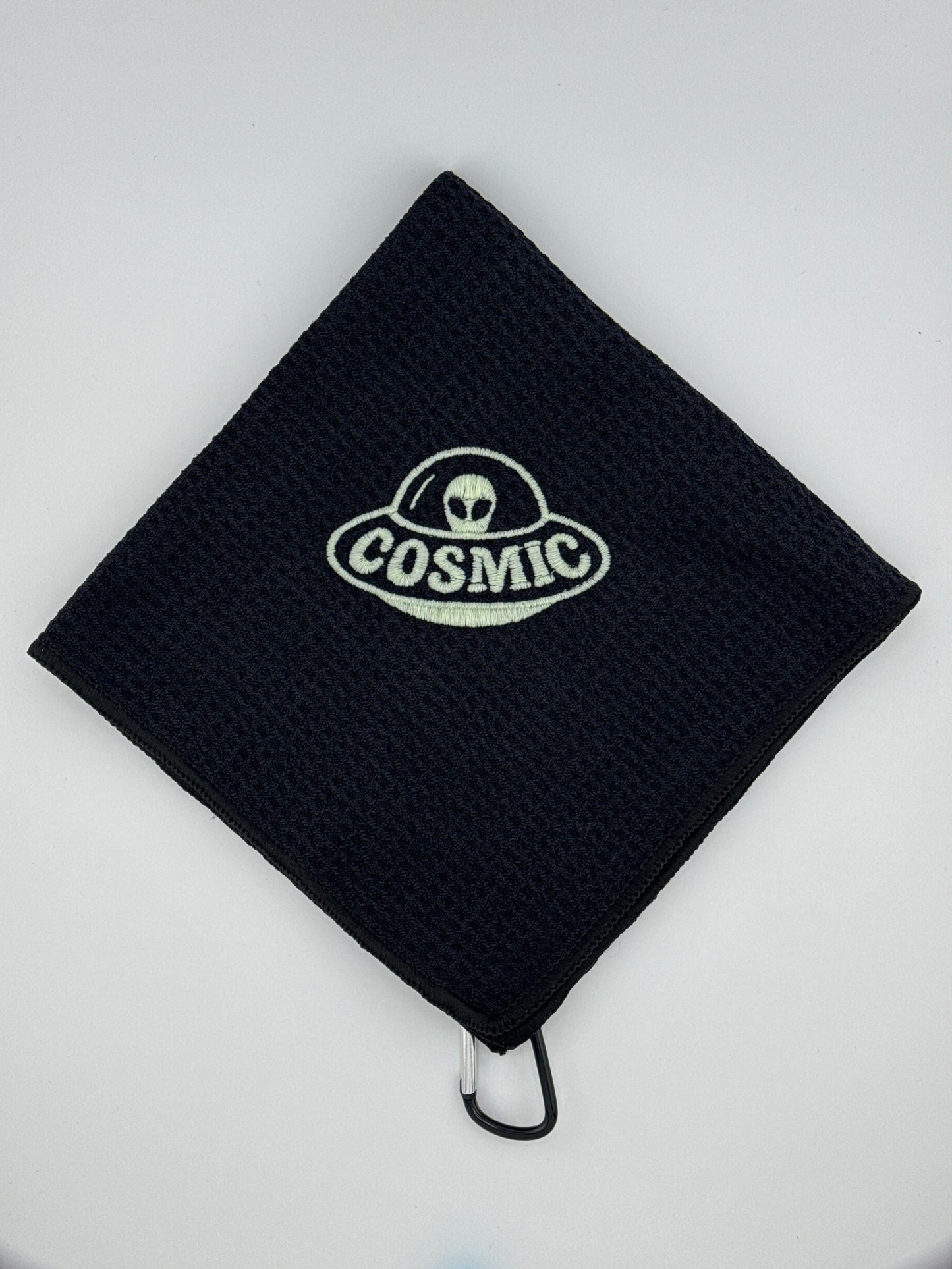 Cosmic Alien Waffle Towel w/ Clip - Green Glow Logo
