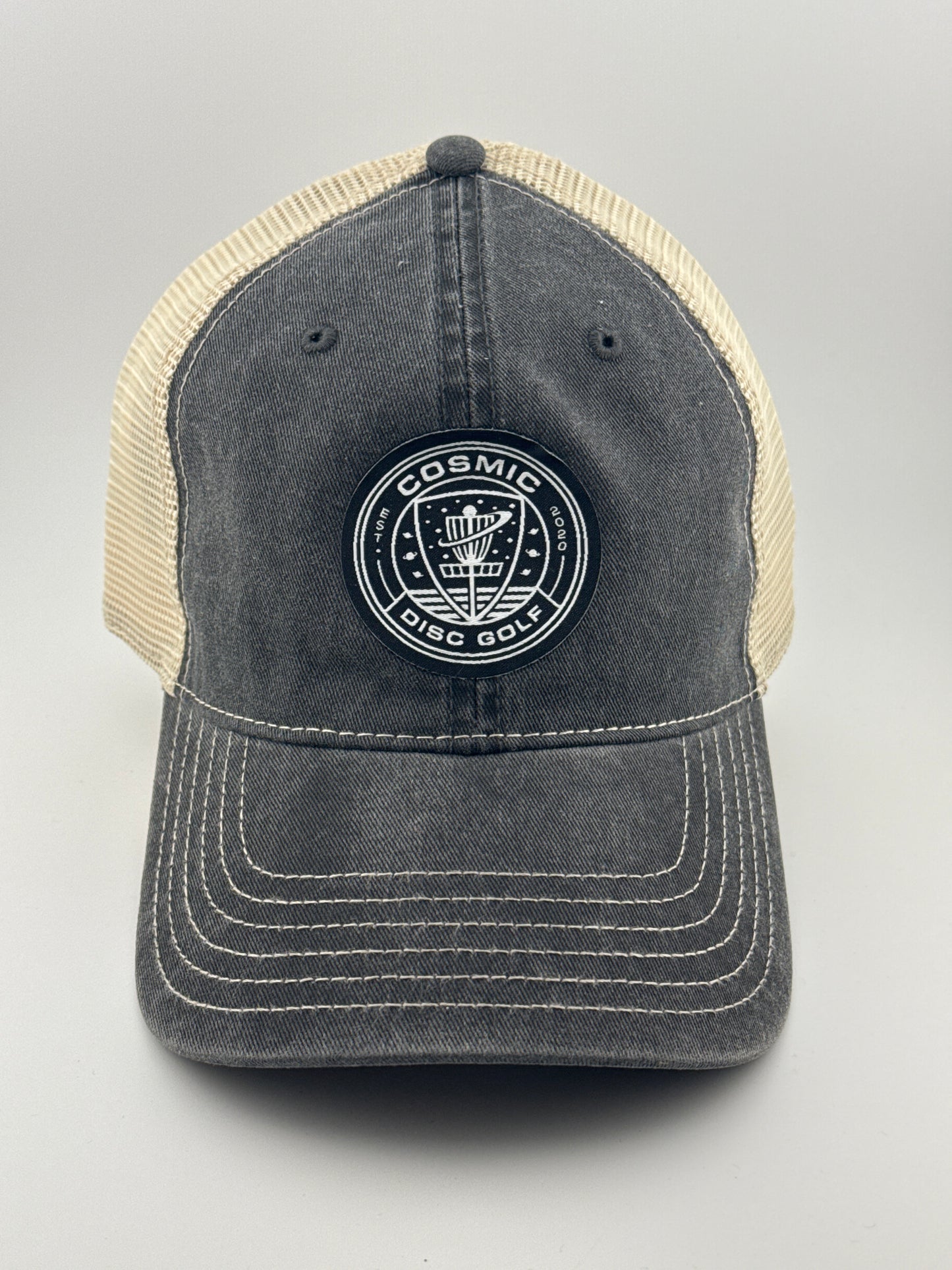 Cosmic Washed Pigment Dyed Trucker Hat - Gray/Gray