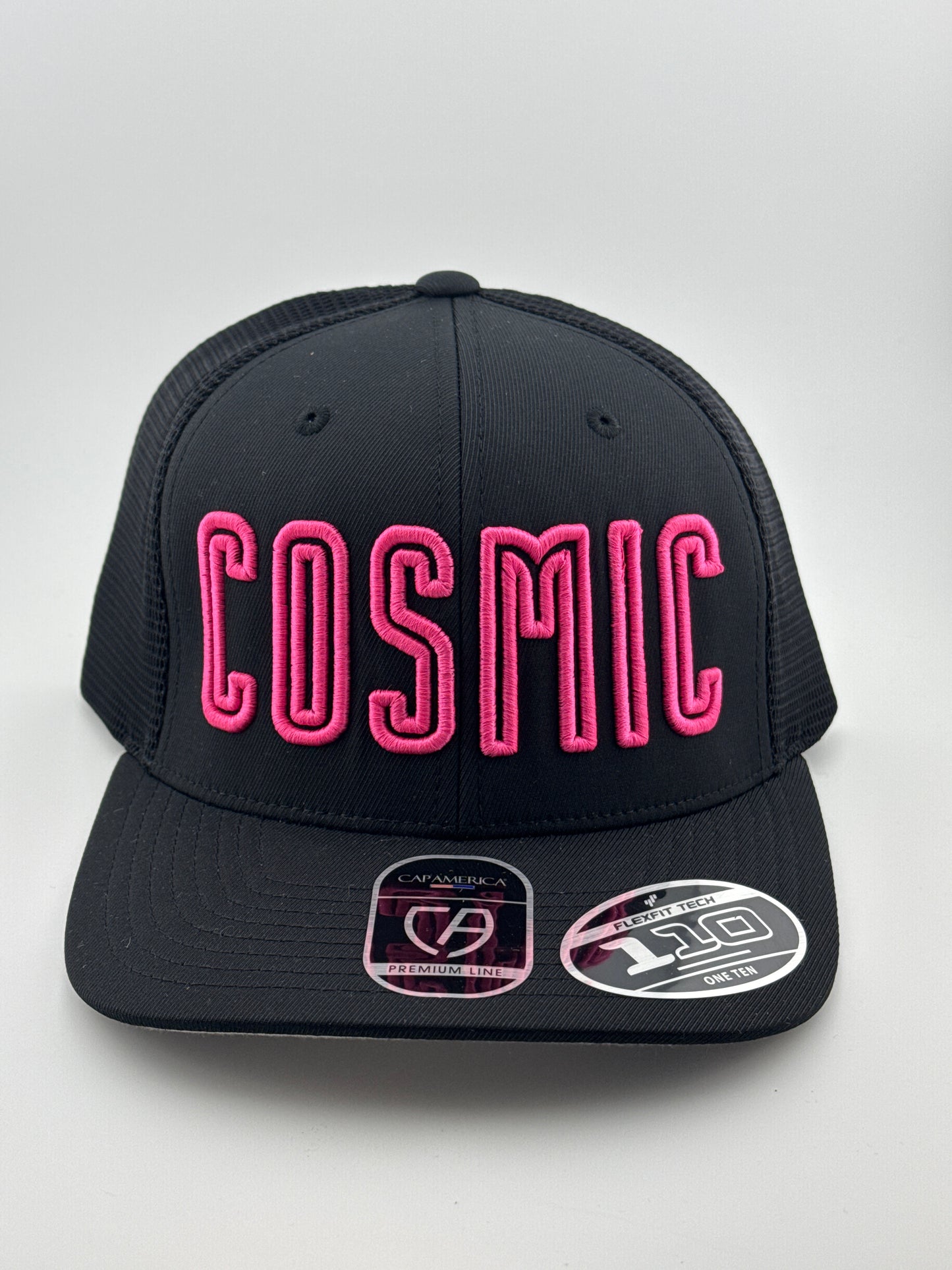Cosmic Retro Flexfit 110 Trucker Hat Pink/Black